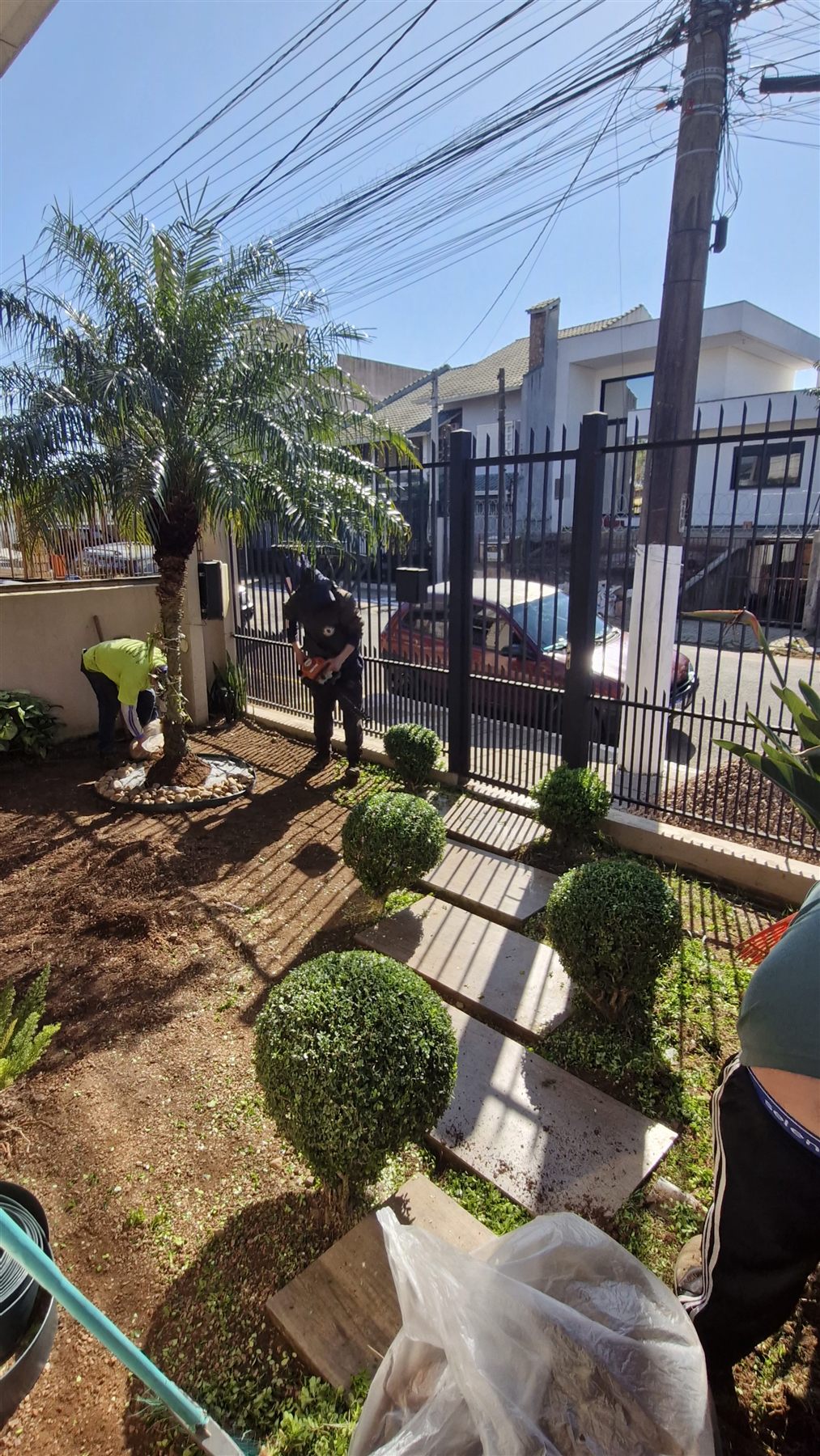 Paisagismo residencial com arbustos podados